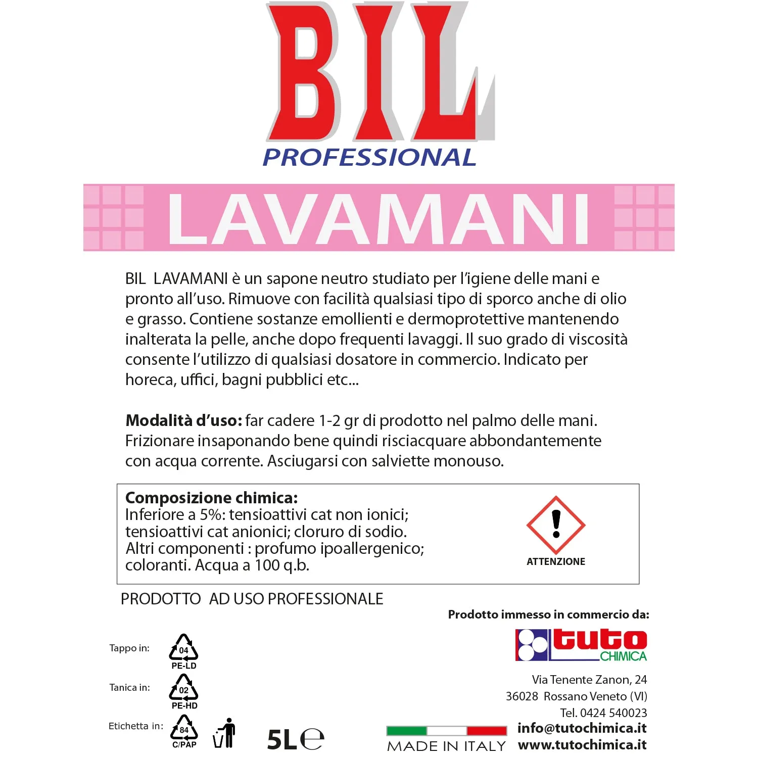 Tuto Chimica Bil sapone lavamani neutro 1 L