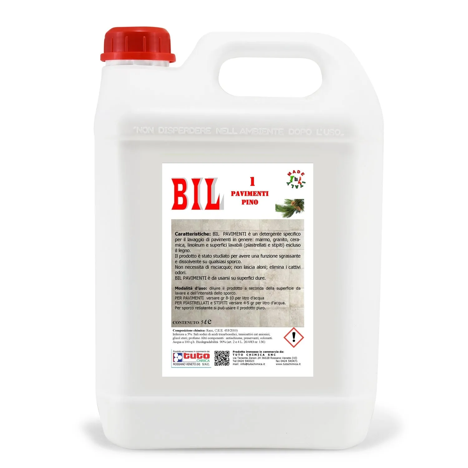 Tuto Chimica Bil 1 detergente pavimenti pino 1L senza risciacquo