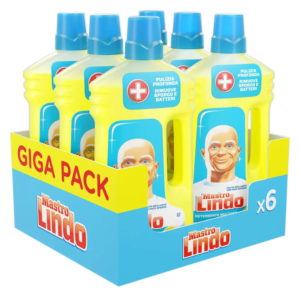Mastro Lindo detersivo pavimenti limone 6x950 ml multisuperficie