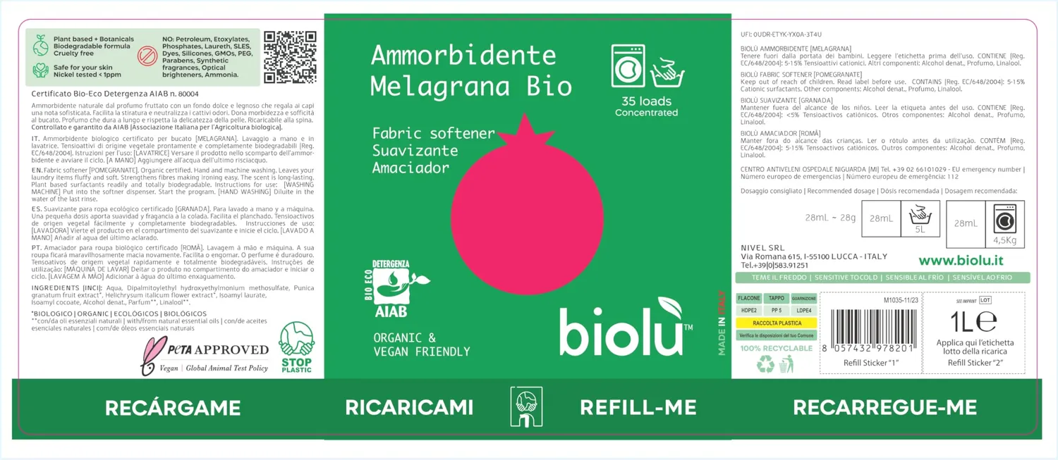Biolù Melagrana Ammorbidente 1 L Naturale