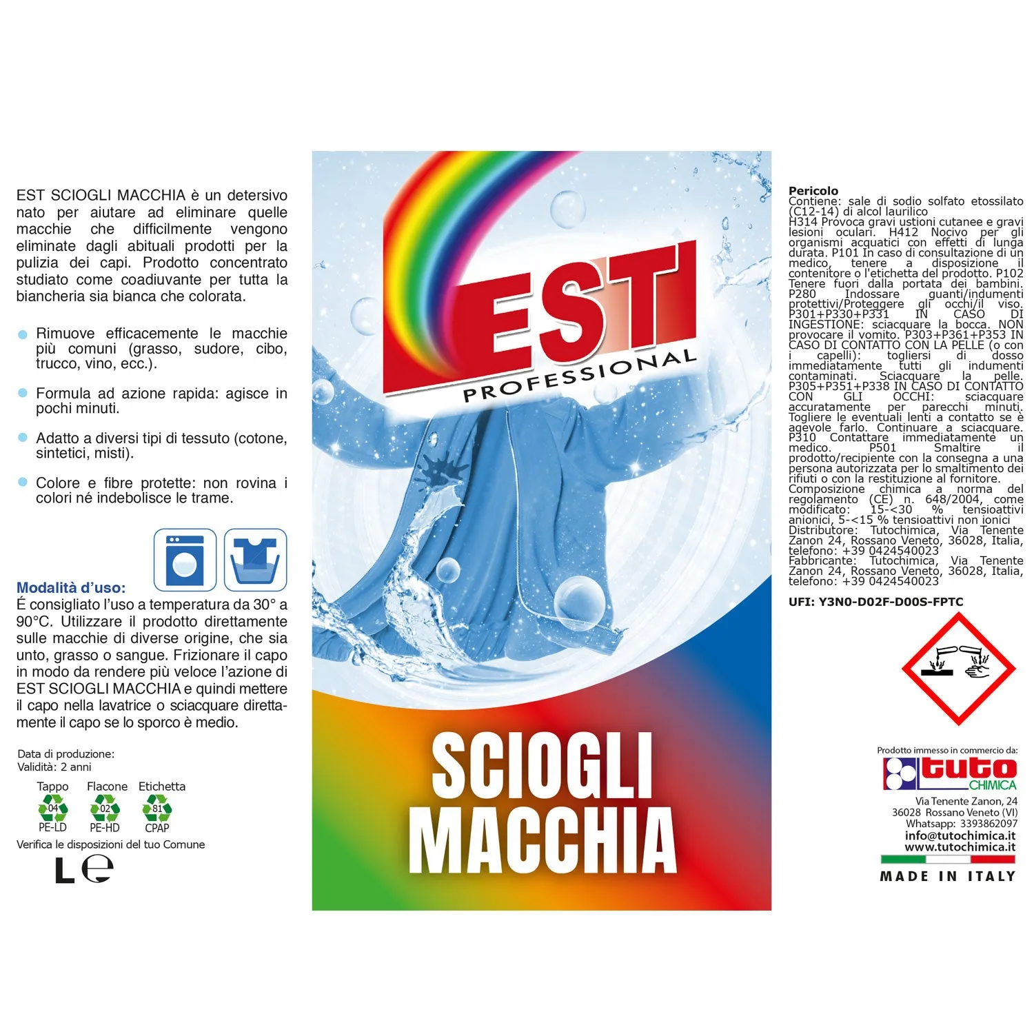 Est scioglimacchia liquido concentrato 500 ml bianchi e colorati
